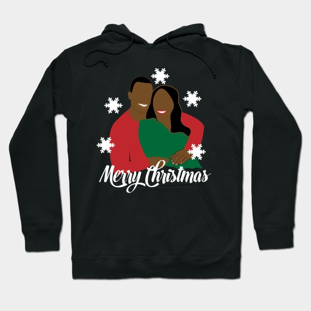 African American Couple Black Love Christmas Hoodie by blackartmattersshop